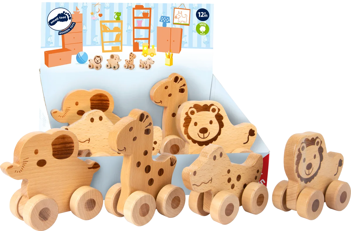 small foot Display Push Animal (8 pcs), Safari Nature - image 1
