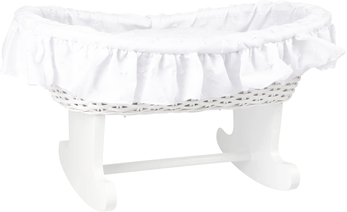small foot Cradle for Doll with Braid, White - image 1