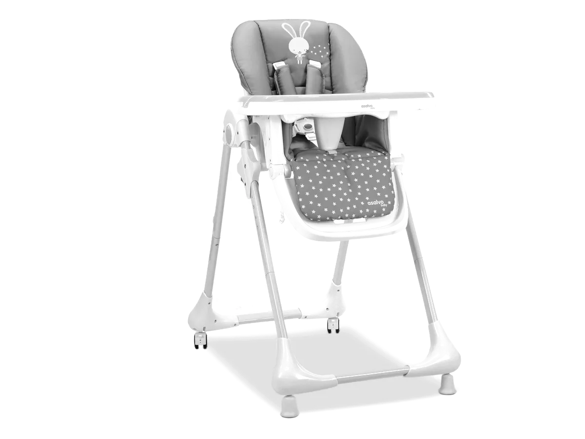Asalvo High chair with wheels, Rabbit/Grey - image 1